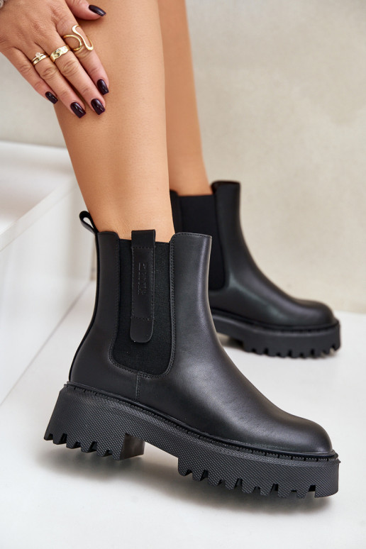 Peau réchauffer bottes élégantes Féminin Big Star OO274A386 couleur noire