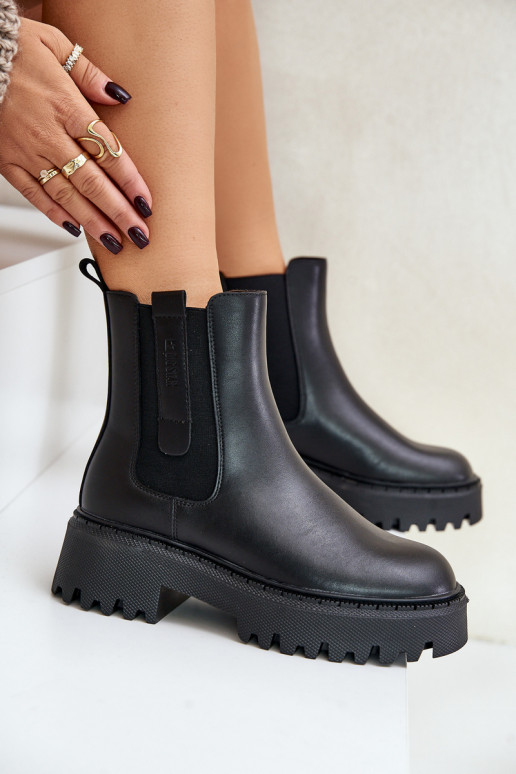 Peau réchauffer bottes élégantes Féminin Big Star OO274A386 couleur noire