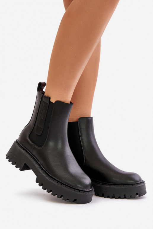 Peau réchauffer bottes élégantes Féminin Big Star OO274A386 couleur noire