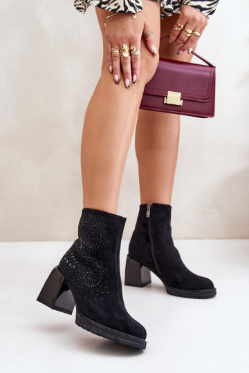 réchauffer Bottes pour femmes Avec décoration D&A MR880-130 couleur noire