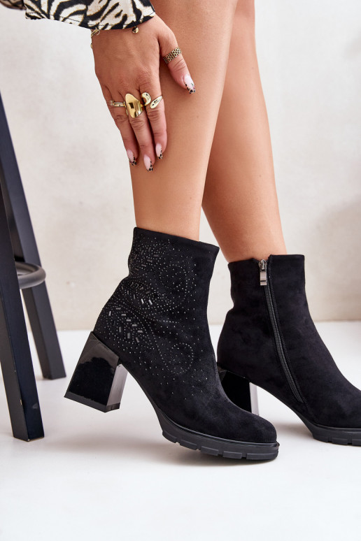 réchauffer Bottes pour femmes Avec décoration D&A MR880-130 couleur noire réchauffer Bottes pour femmes Avec décoration D&A MR880-130 couleur noire