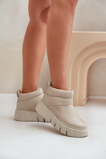 Zazoo 60470 Peau Bottes avec réchauffement de la laine avec une plateforme couleur ivoire 2