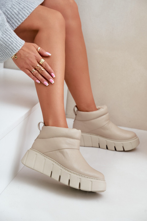 Zazoo 60470 Peau Bottes avec réchauffement de la laine avec une plateforme couleur ivoire