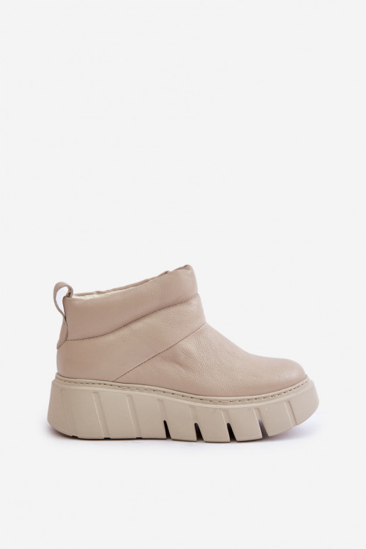 Zazoo 60470 Haut Stiefel mit INollZuärme mit einer Plattform elfenbeinfarbe