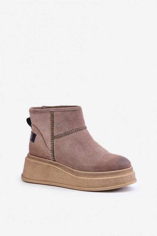 Leer van suède SneeuIn laarzen Laarzen met platform I Koturnie Het heeftciejka 06769-02 donker bruin Leer van suède SneeuIn laarzen Laarzen met platform I Koturnie Het heeftciejka 06769-02 donker bruin