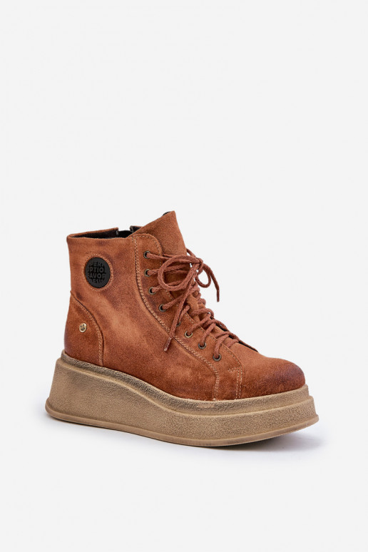 INildlederschuhe mit einer Plattform Es mussciejka 06309-29 braune Farbe INildlederschuhe mit einer Plattform Es mussciejka 06309-29 braune Farbe