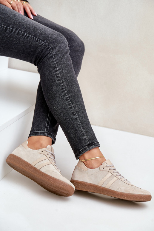 Zazoo N1068 en daim Faible Chaussures modèle baskets Féminin beige Zazoo N1068 en daim Faible Chaussures modèle baskets Féminin beige