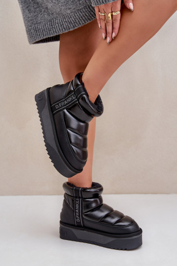 Bottes de neige basses sur semelle épaisse, couleur noire