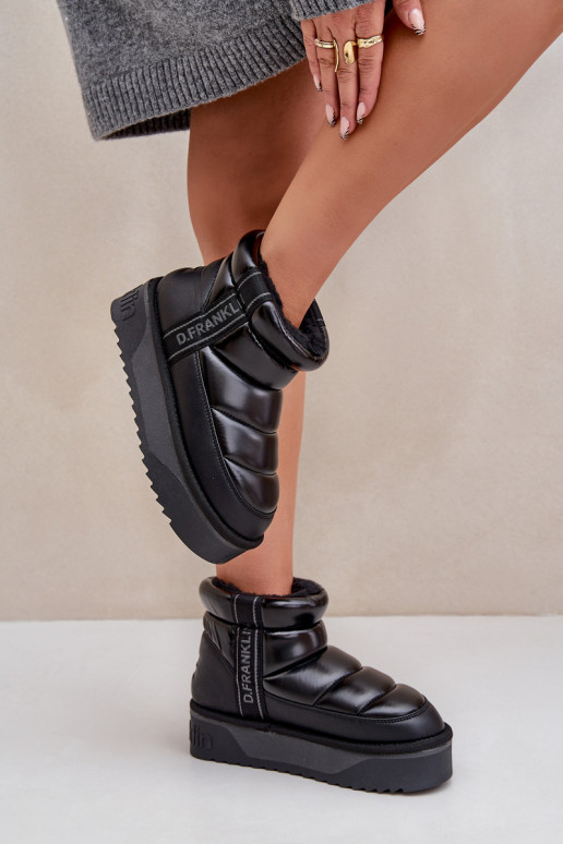 Niedrig Schneestiefel Auf dicker Sohle D.Franklin DFSH371011 schZuarze Farbe Niedrig Schneestiefel Auf dicker Sohle D.Franklin DFSH371011 schZuarze Farbe