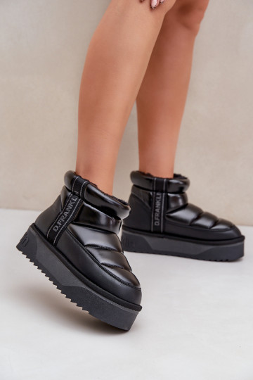 Bottes de neige basses sur semelle épaisse, couleur noire 2