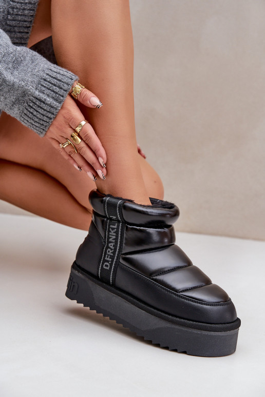 Faible Bottes de neige Sur une semelle épaisse D.Franklin DFSH371011 couleur noire Faible Bottes de neige Sur une semelle épaisse D.Franklin DFSH371011 couleur noire