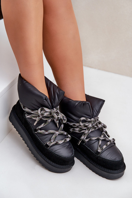 en daim Bottes de neige FémininGrubym Laçagem D.Franklin DFSH375003 couleur noire en daim Bottes de neige FémininGrubym Laçagem D.Franklin DFSH375003 couleur noire