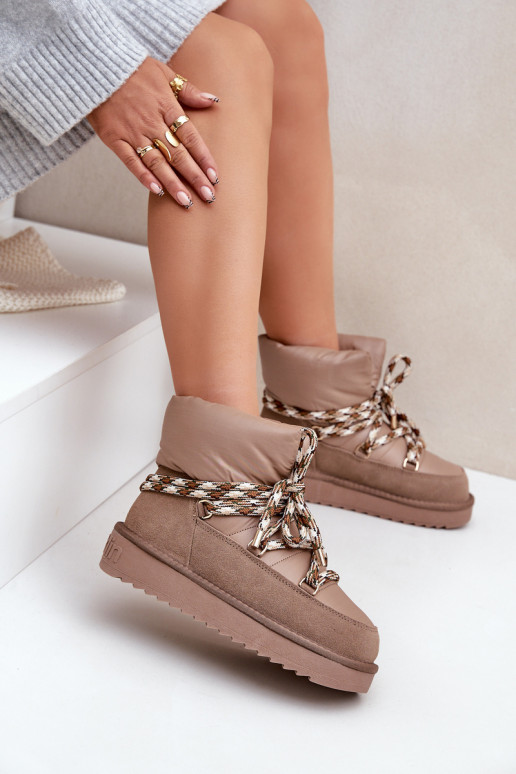 en daim Bottes de neige FémininGrubym Laçagem D.Franklin DFSH375003 couleur argile