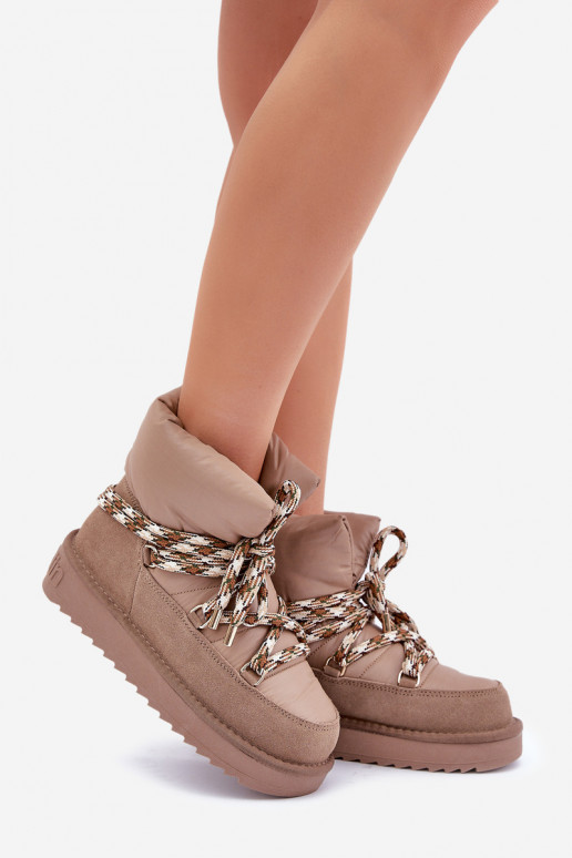 en daim Bottes de neige FémininGrubym Laçagem D.Franklin DFSH375003 couleur argile