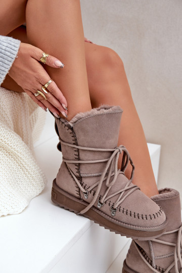 Bottes de neige FémininActivéturalnego en daimu D.Franklin DFSH375004 couleur argile