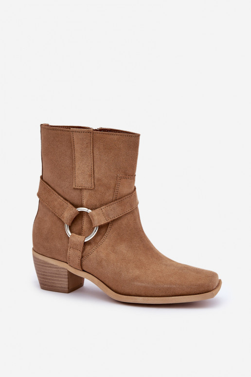 BottesActivéturalnego en daimu avec des talons Zazoo 3444/2 beige