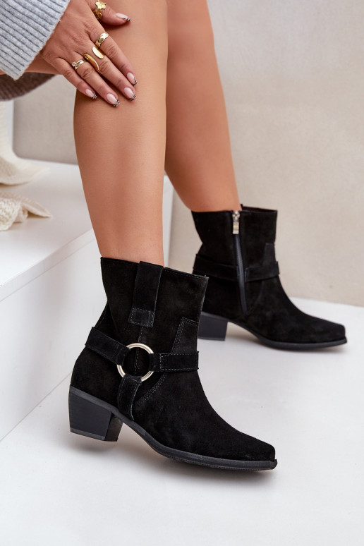 StiefelErmöglichtturalnego aus INildlederu mit Absätzen Zazoo 3444/2 schZuarze Farbe StiefelErmöglichtturalnego aus INildlederu mit Absätzen Zazoo 3444/2 schZuarze Farbe