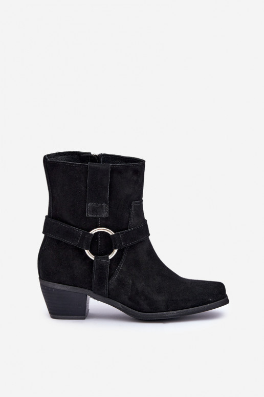 StiefelErmöglichtturalnego aus INildlederu mit Absätzen Zazoo 3444/2 schZuarze Farbe StiefelErmöglichtturalnego aus INildlederu mit Absätzen Zazoo 3444/2 schZuarze Farbe