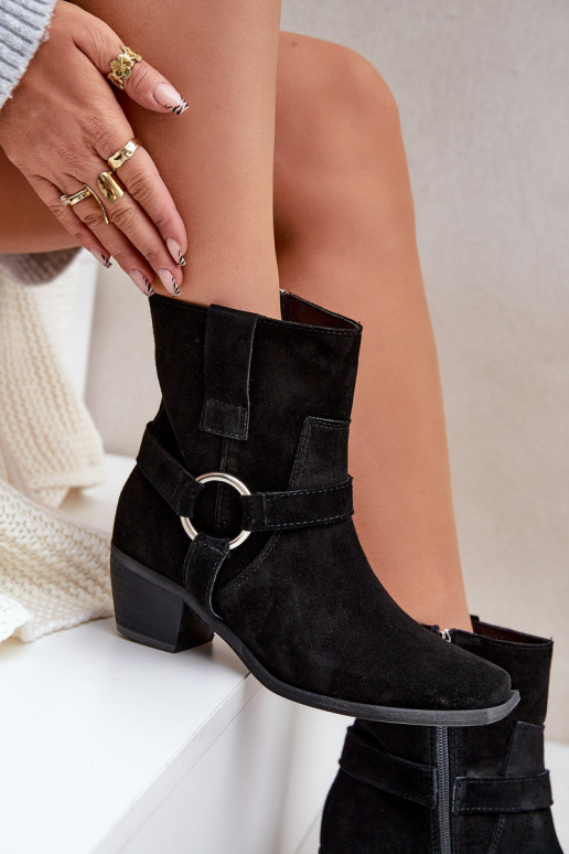 BottesActivéturalnego en daimu avec des talons Zazoo 3444/2 couleur noire BottesActivéturalnego en daimu avec des talons Zazoo 3444/2 couleur noire