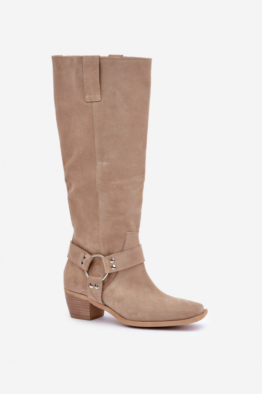 aus INildleder Stiefel Auf niedrigem Absatz mit einem Stiefel Gegen die Straße Zazoo 3444/O elfenbeinfarbe aus INildleder Stiefel Auf niedrigem Absatz mit einem Stiefel Gegen die Straße Zazoo 3444/O elfenbeinfarbe