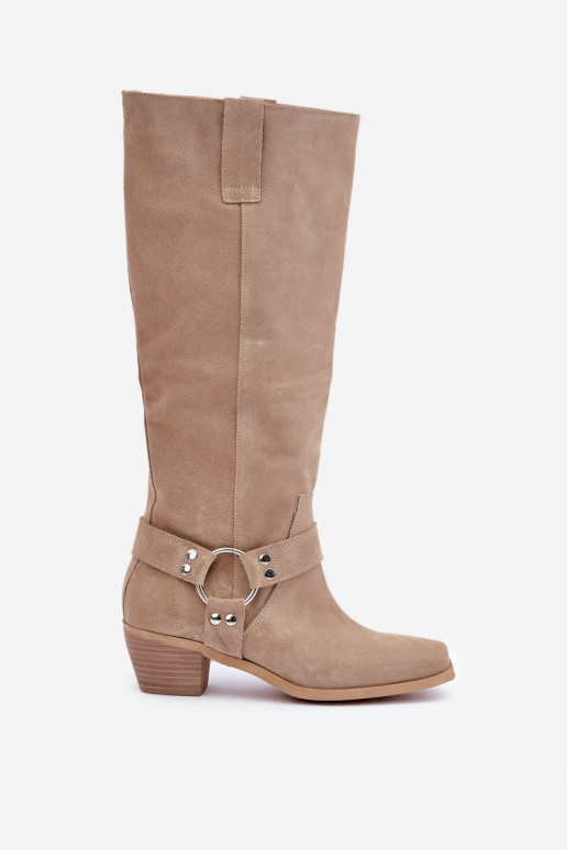 en daim bottes Sur un talon bas avec une botte Contre la route Zazoo 3444/O couleur ivoire en daim bottes Sur un talon bas avec une botte Contre la route Zazoo 3444/O couleur ivoire