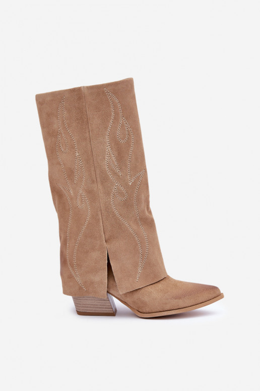 en daim bottes Mi-molletDANSyÀiniętą CholeÀką avec des talons beige Zazoo 3487 en daim bottes Mi-molletDANSyÀiniętą CholeÀką avec des talons beige Zazoo 3487