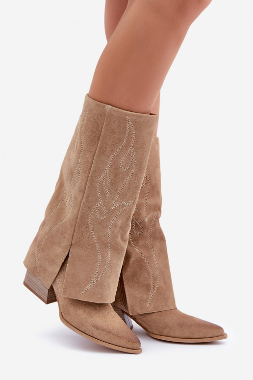 en daim bottes Mi-molletDANSyÀiniętą CholeÀką avec des talons beige Zazoo 3487 en daim bottes Mi-molletDANSyÀiniętą CholeÀką avec des talons beige Zazoo 3487