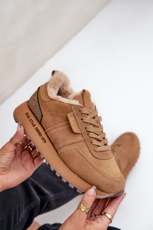 aus INildleder Sneakers Stilvollllschuhe Feminin mit Pelzmantel I Błyszczącym Element Big Star OO274578 Hi-Poly System braune Fa aus INildleder Sneakers Stilvollllschuhe Feminin mit Pelzmantel I Błyszczącym Element Big Star OO274578 Hi-Poly System braune Fa