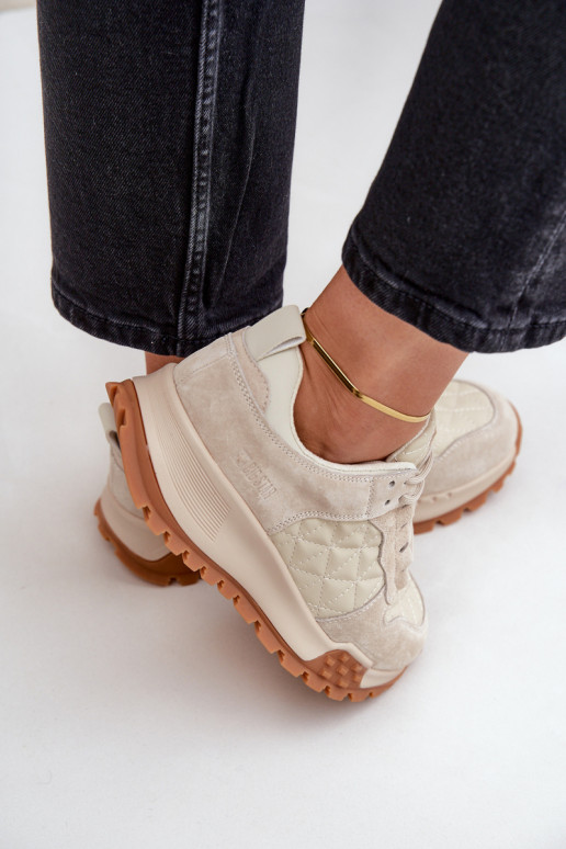 Leer Sneakers model schoenen Dames Big Star OO274A315 Hi-Poly System beige Leer Sneakers model schoenen Dames Big Star OO274A315 Hi-Poly System beige