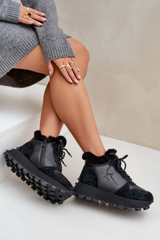 Leer Sneakers model schoenen schoenen Dames met bont met platform Big Star OO274A329 zInart Leer Sneakers model schoenen schoenen Dames met bont met platform Big Star OO274A329 zInart