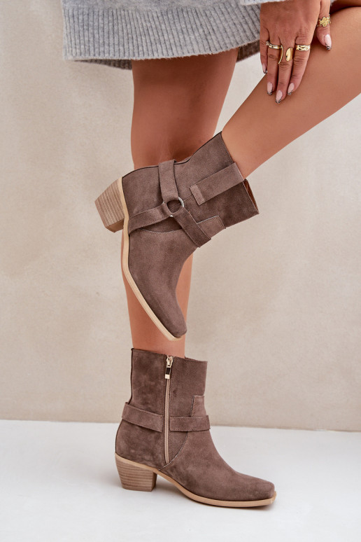 BottesActivéturalnego en daimu avec des talons Zazoo 3444/2 marron BottesActivéturalnego en daimu avec des talons Zazoo 3444/2 marron