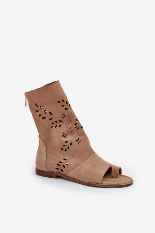 Zazoo 3437 Féminin Sandales en daim avec une botte Au Château beige Zazoo 3437 Féminin Sandales en daim avec une botte Au Château beige