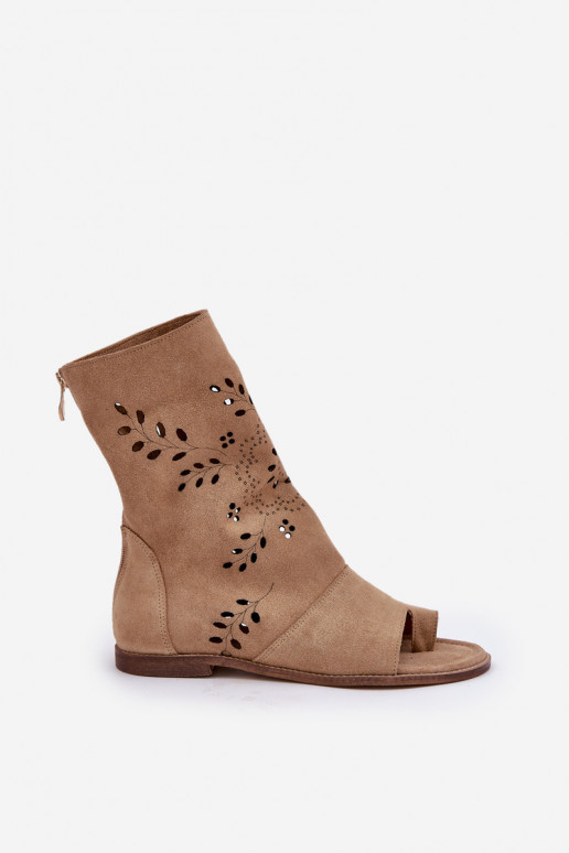 Zazoo 3437 Féminin Sandales en daim avec une botte Au Château beige Zazoo 3437 Féminin Sandales en daim avec une botte Au Château beige