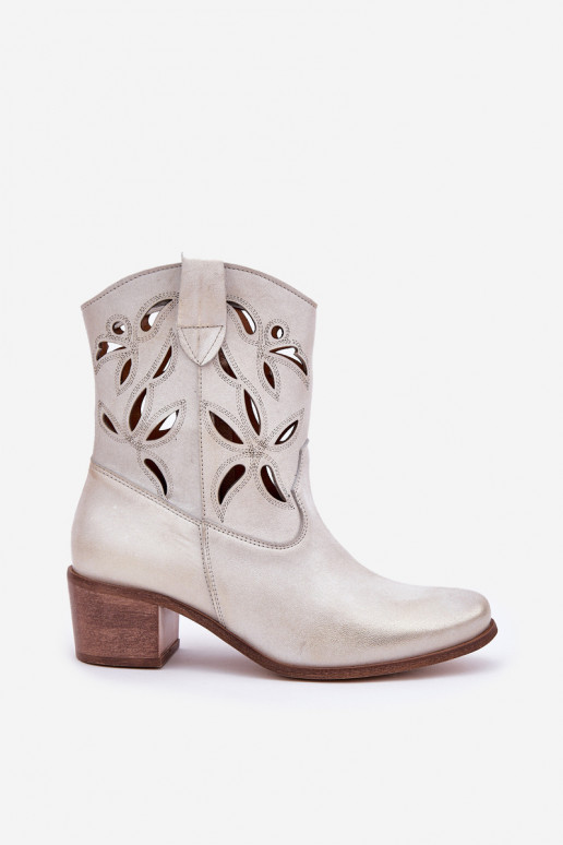 Haut Durchbrochene Stiefel mit Absätzen Zazoo 3621 goldene Farbe Przecierany Haut Durchbrochene Stiefel mit Absätzen Zazoo 3621 goldene Farbe Przecierany