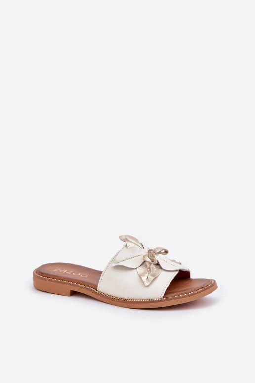 Slippers met ornamenten Echt leer Zazoo 3667 Initte kleur Slippers met ornamenten Echt leer Zazoo 3667 Initte kleur