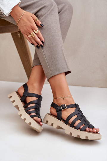 Damen Sandalen Zazoo 3695 in Schwarz
