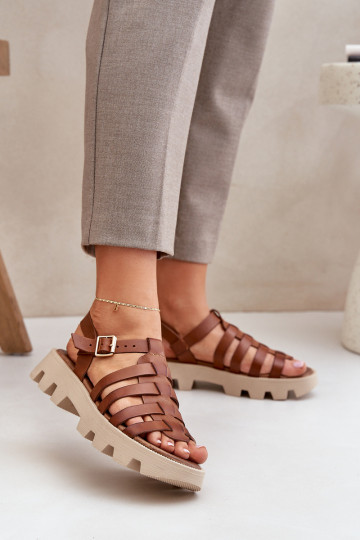 Dames sandalen Dames Zazoo 3695 bruine kleur 2