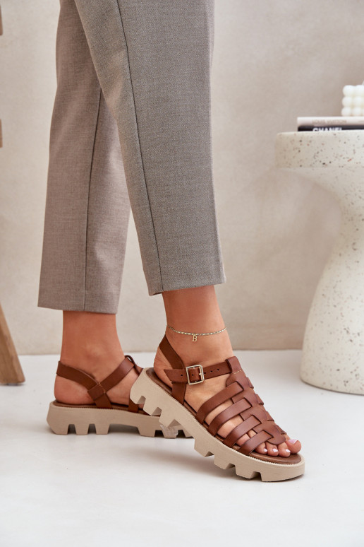 Dames sandalen Dames Zazoo 3695 bruine kleur Dames sandalen Dames Zazoo 3695 bruine kleur