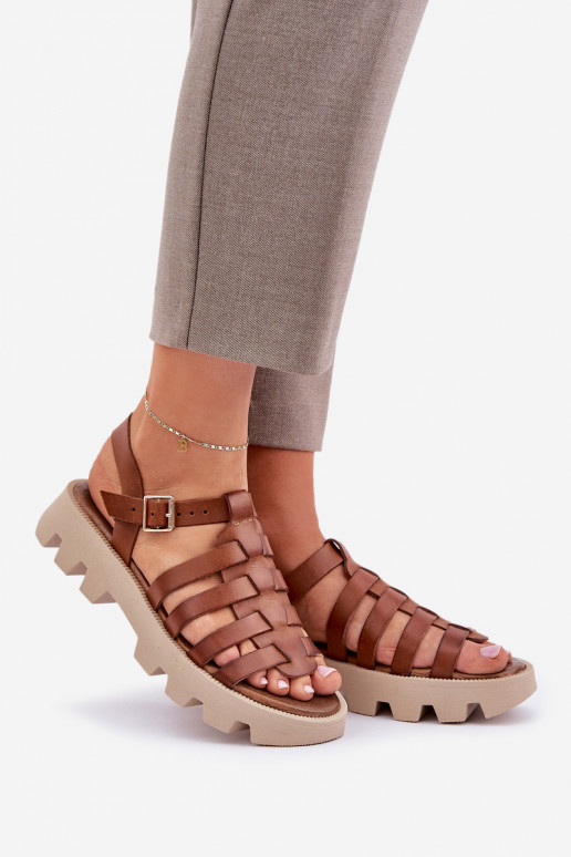 Dames sandalen Dames Zazoo 3695 bruine kleur Dames sandalen Dames Zazoo 3695 bruine kleur