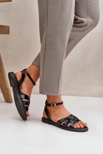 Damensandalen Feminin mit breiten Absätzen Zazoo 3688 schZuarze Farbe