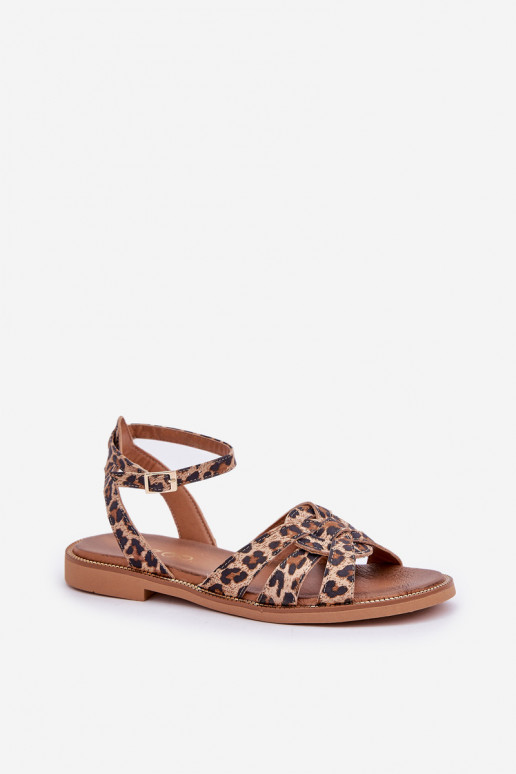 Sandales pour femmes Féminin avec des talons larges avec des motifs en fourrure de léopard Zazoo 3688 marron Sandales pour femmes Féminin avec des talons larges avec des motifs en fourrure de léopard Zazoo 3688 marron