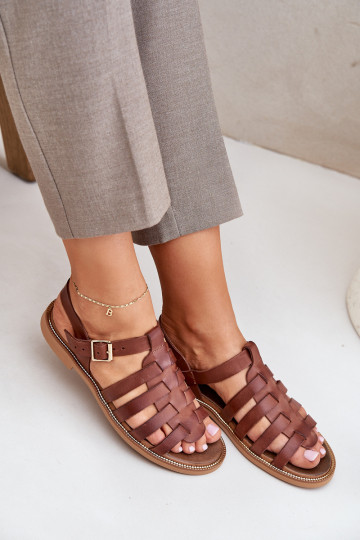 Sandales à talons larges femme Zazoo 3686 couleur marron