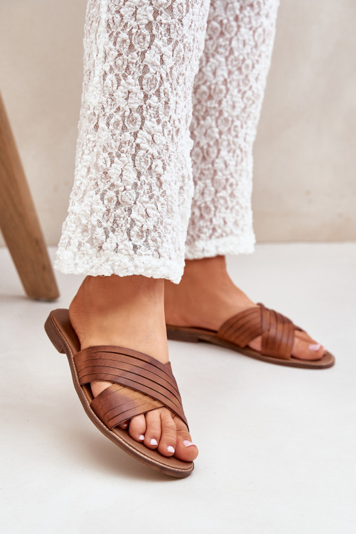 Haut Feminin Hausschuhe LeZuski Shoes 3682 braune Farbe Haut Feminin Hausschuhe LeZuski Shoes 3682 braune Farbe