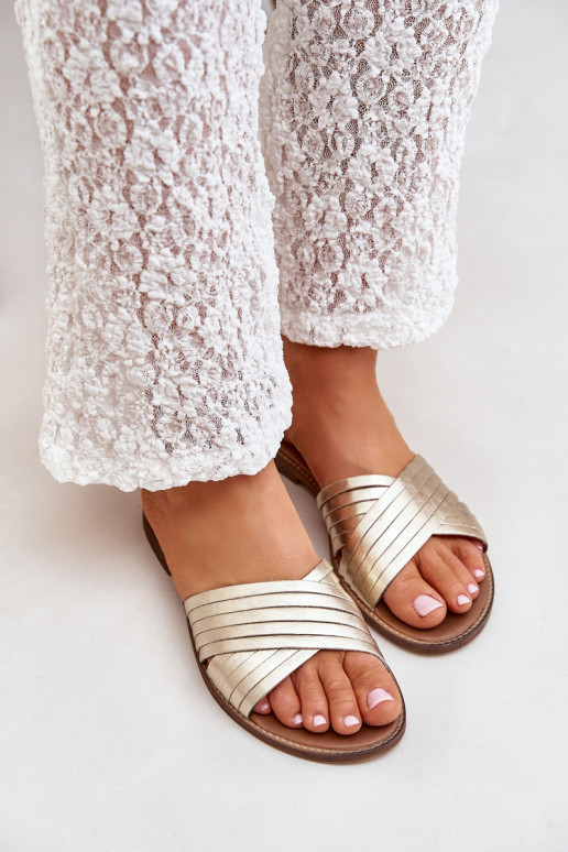 Peau Féminin Chaussons LeÀski Shoes 3682 couleur dorée Peau Féminin Chaussons LeÀski Shoes 3682 couleur dorée