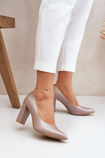Satijnen materialen Schoenen LeInski Shoes 2453 beige 2