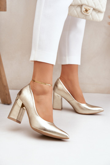 Leer Schoenen LeInski 3117 gouden kleur 2