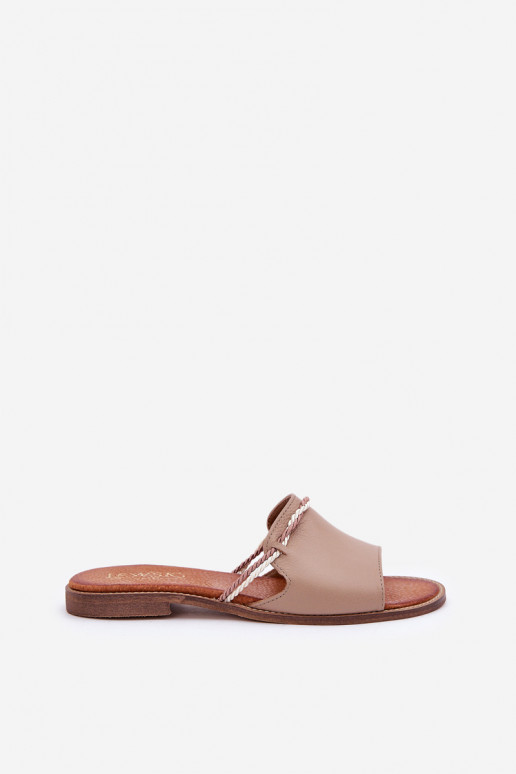 Leren pantoffels LeInski Shoes 3047 beige Leren pantoffels LeInski Shoes 3047 beige