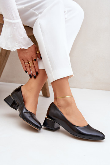 Chaussures en cuir LeĮskis 3118 couleur noire