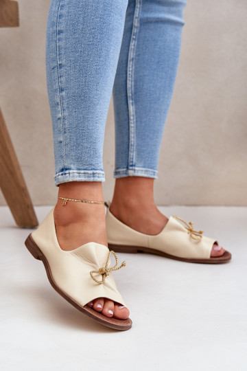 Zazoo 2660 Ballerinas Feminin elfenbeinfarbe 2