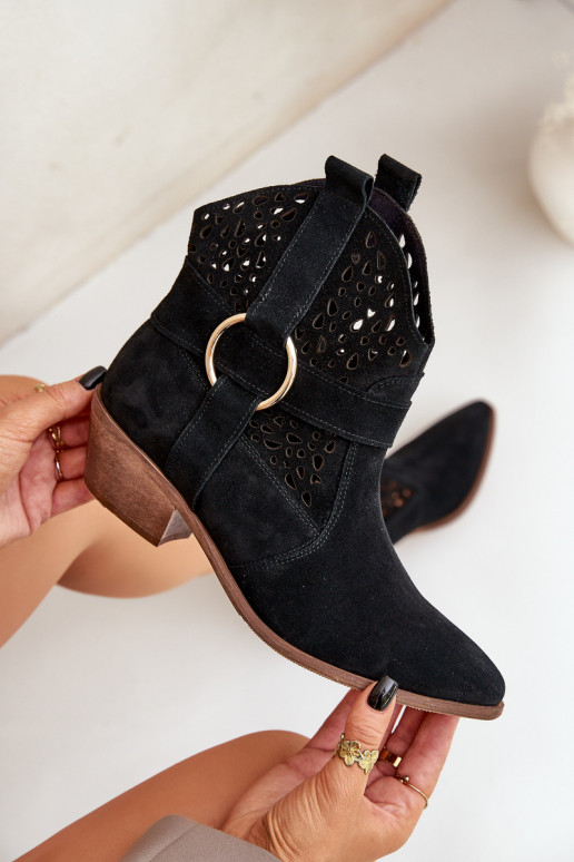 Suede schoenen coInboystijl met elementen van opengeInerkt met hakken Zazoo 2994 zInart Suede schoenen coInboystijl met elementen van opengeInerkt met hakken Zazoo 2994 zInart